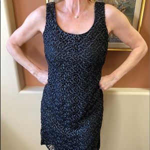 Saks Fifth Avenue Black Lace Cocktail Dress, size 8
